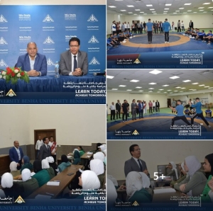 رئيس جامعة بنها يتفقد سير العملية التعليمية بكلية علوم الرياضة