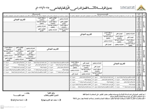 جدول الدراسي الفرقة الثالثة  للعام الجامعى ٢٠٢٦/٢٠٢٥م
